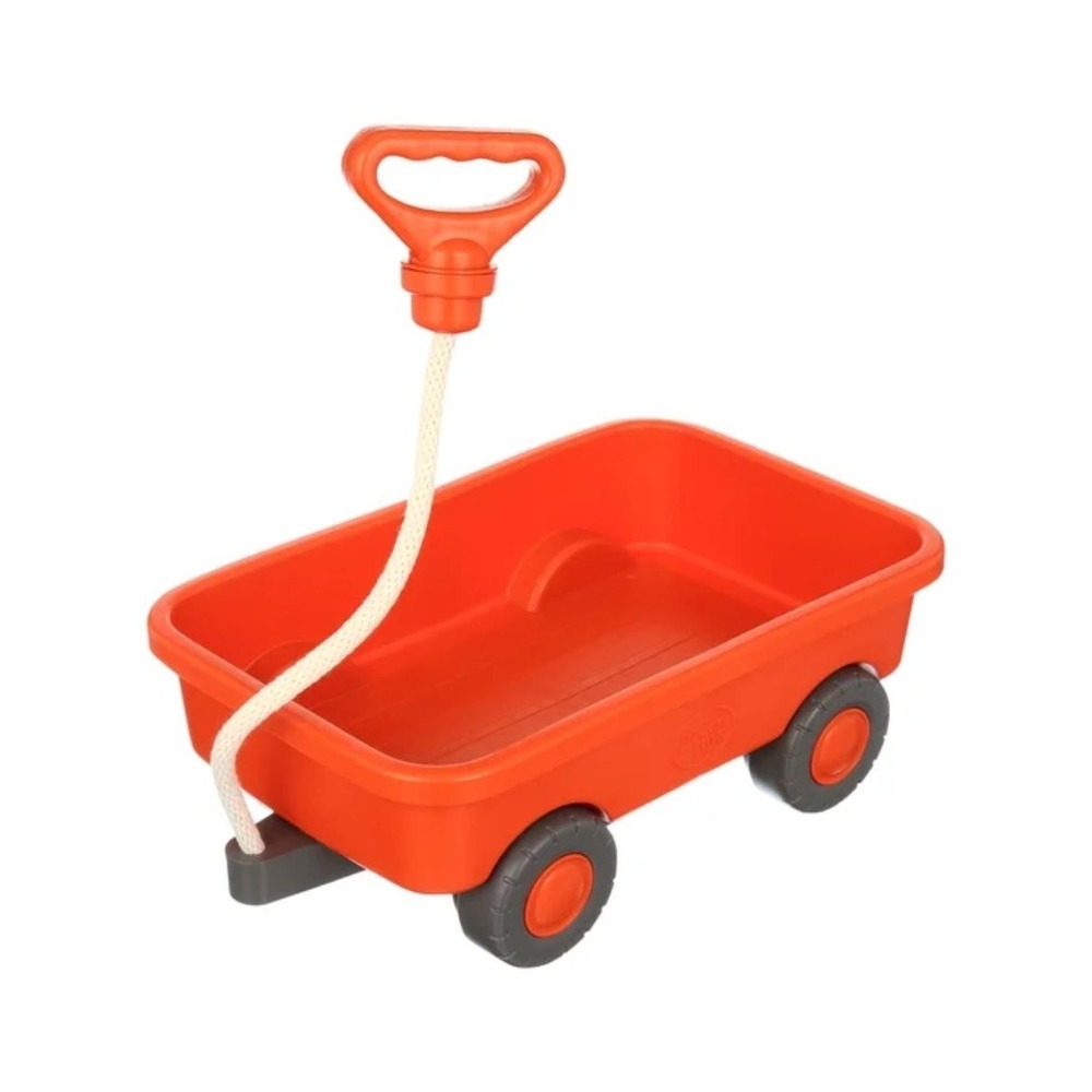 Green Toys Orange Pull Wagon Kids Outdoor Toy Recycled Plastic Wagon with Handle
